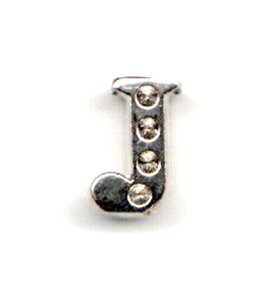 12017-2710 -  - 12017-2710: (3) metalen alfabet kralen-letter: J - 