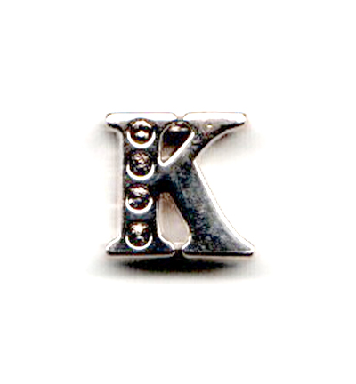 12017-2711 -  - 12017-2711: (3) metalen alfabet kralen-letter: K - 