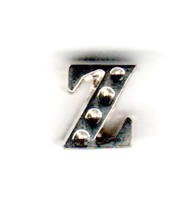 12017-2726 -  - 12017-2726: (3) metalen alfabet kralen-letter: Z - 