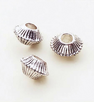 12028-0021 - Hobby Crafting Fun - Bead 2 Bead Jewelry: Metal beads, Platinum - 