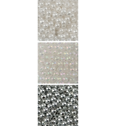 12103-0311 - Hobby Crafting Fun - Pearls trio, round, assorted - Perles fines Trio