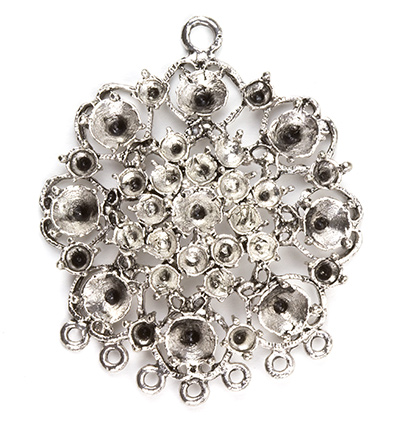 12030-1001 - Hobby Crafting Fun - Metal Pendant, Platinum, - pour strass