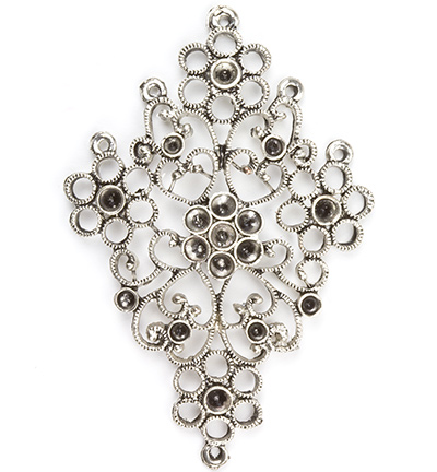12030-1007 - Hobby Crafting Fun - Metal Pendant, Platinum - pour strass