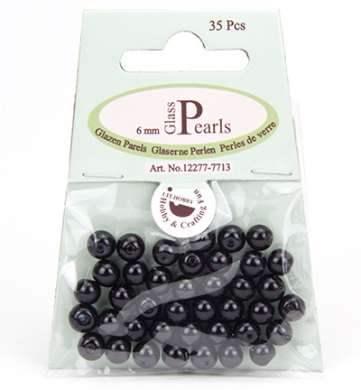 12277-7713 - Hobby Crafting Fun - Black,rond - Perles - Rond