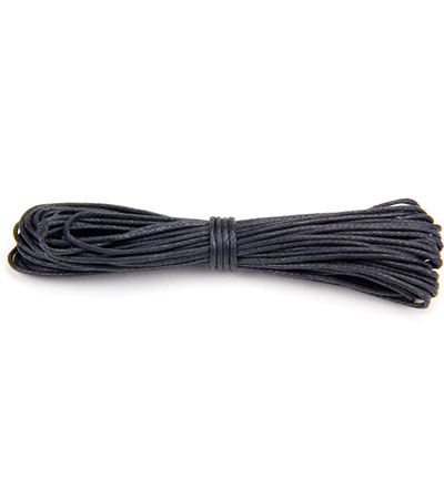 12282-8202 - Hobby Crafting Fun - Round,Black - Waxed Cotton Cord