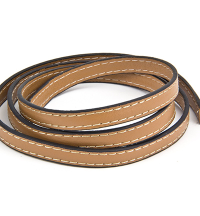 12280-8001 - Hobby Crafting Fun - Flat, light brown - Chaîne en cuir tressé