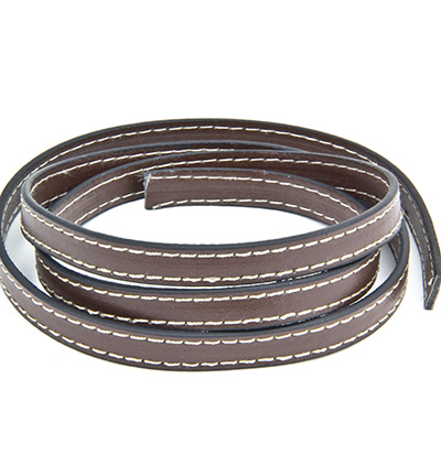 12280-8002 - Hobby Crafting Fun - Flat, dark brown - Chaîne en cuir tressé