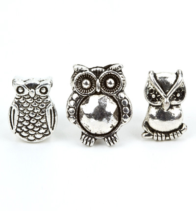 12292-9213 - Hobby Crafting Fun - Metal Charms for Flat Cord, Platinum - Charms for flat cord
