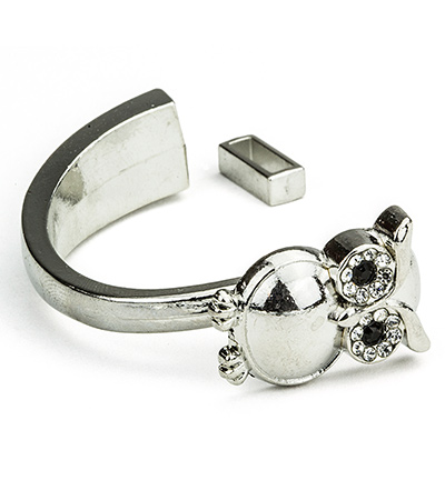 12311-1104 - Hobby Crafting Fun - Cord Clasp, Owl, Platinum - Clasp / Karabijn