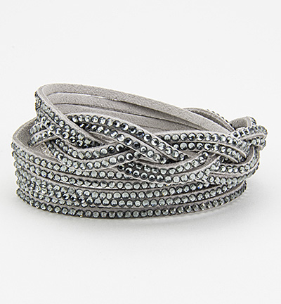 12325-2526 - Hobby Crafting Fun - Bracelet Argent gris - Faux Suede Bracelet With Jewelry