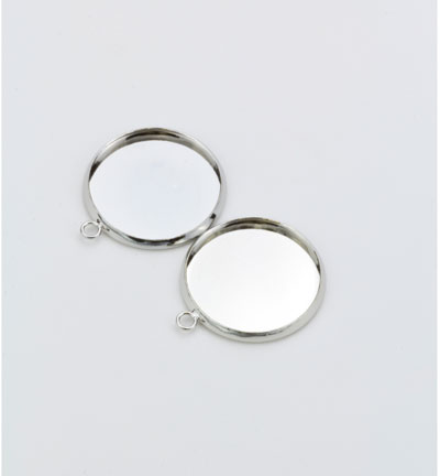 12332-3221 - Hobby Crafting Fun - Hanger with 1 eye, Round, Top, Platinum - 