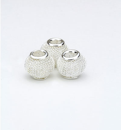 12340-4011 - Hobby Crafting Fun - Net Beads, Silver - Net Beads 14mm