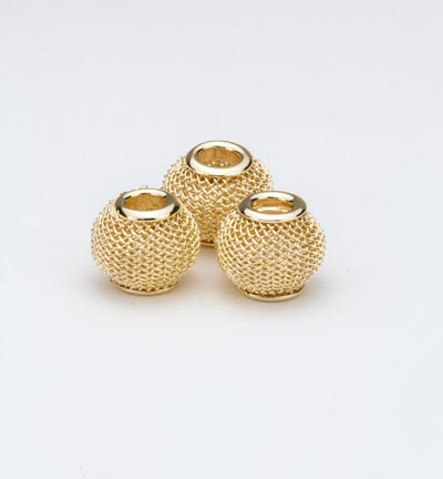 12340-4013 - Hobby Crafting Fun - Net Beads, Gold - Net Beads 14mm