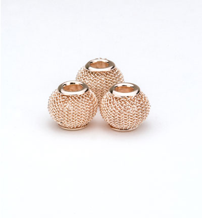 12340-4015 - Hobby Crafting Fun - Net Beads, Rose Gold - Net Beads 14mm
