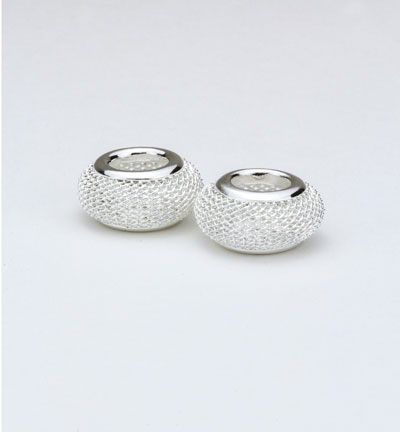 12340-4021 - Hobby Crafting Fun - Net Beads, Silver - Net Beads 18mm