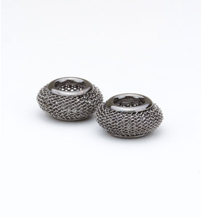 12340-4024 - Hobby Crafting Fun - Net Beads, Anthraciet - Net Beads 18mm