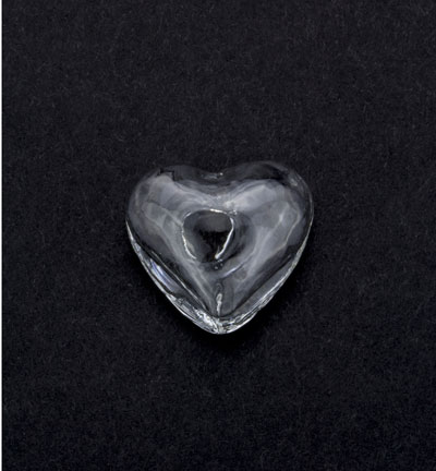 12346-4651 - Hobby Crafting Fun - Glass Domes, Clear, Button heart - Verre dôme