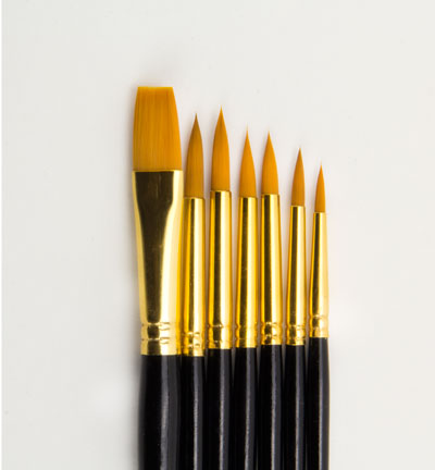 12185-8827 - Hobby Crafting Fun - Artist Brush Set (6x round, 1x flat) - 