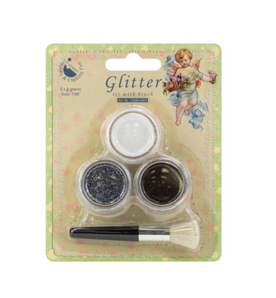 12344-4401 - Hobby Crafting Fun - Black, Anthraciet, White - Glitter Kit