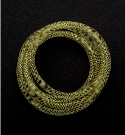 12348-4802 - Hobby Crafting Fun - Metal Fish Net Tube, Gold - Fishnet tubes Metal