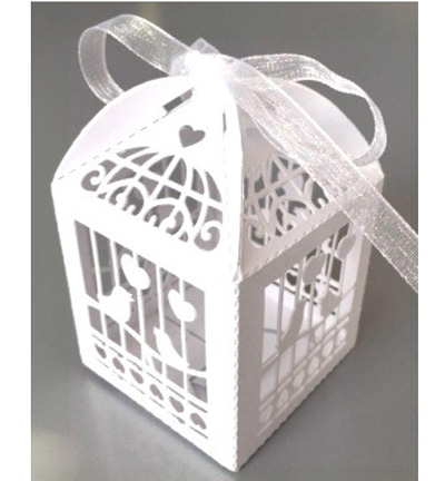12362-6203 - Hobby Crafting Fun - Birdcage, White - Filigree Paper Box