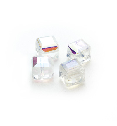 11809-1014 - Hobby Crafting Fun - Ab Clear - Square Beads