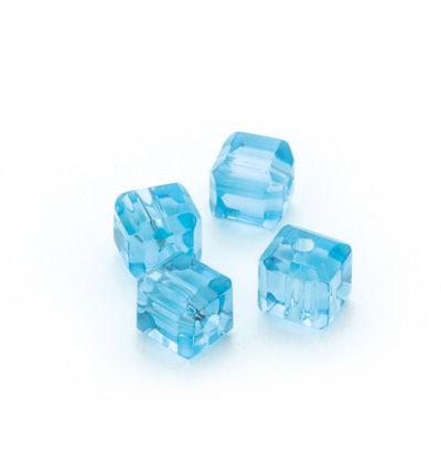 11809-2631 - Hobby Crafting Fun - Square glass beads, Turquoise - Square Beads