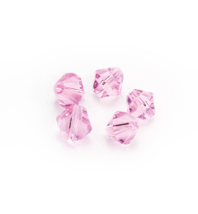 11809-2404 - Hobby Crafting Fun - Diamond glass beads, Pink - Bicone Beads