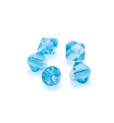 11809-2431 - Hobby Crafting Fun - Diamond glass beads, Turquoise - Bicone Beads