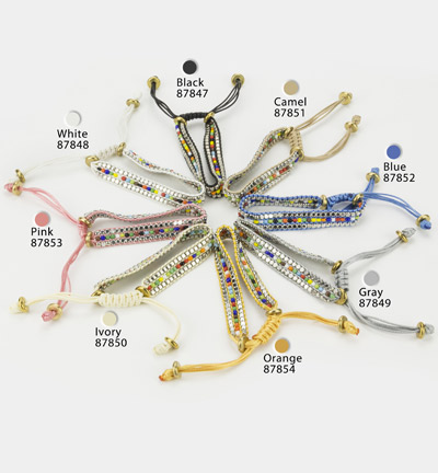 12390-9008 - Hobby Crafting Fun - Orange - Hand Braided Bracelet