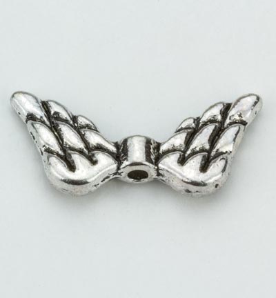 12419-1902 - Hobby Crafting Fun - Angel Wings, Platinum, 10x19mm, 6pcs - Angel Wings