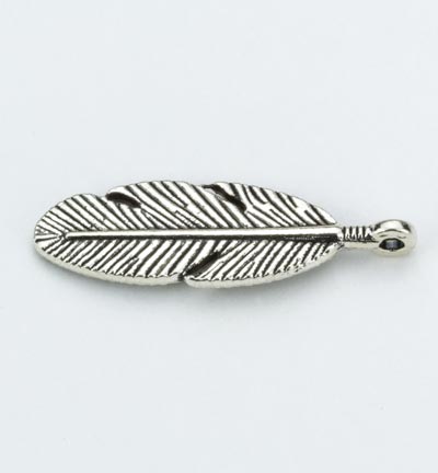 12419-1905 - Hobby Crafting Fun - Feathers, Platinum, 9x30mm, 6pcs - 