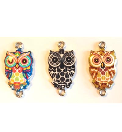 12424-2402 - Hobby Crafting Fun - Metal Charms, Owls - Charms 12424-2402 - Hobby Crafting Fun - Metal Charms, Owls - Charms