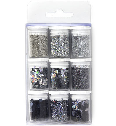 12194-9402 - Hobby Crafting Fun - Silver, assorted - Glitter Kit