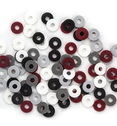 12428-2808 - Hobby Crafting Fun - Katsuki Mix, Black/Grey/Red - Katsuki Beads