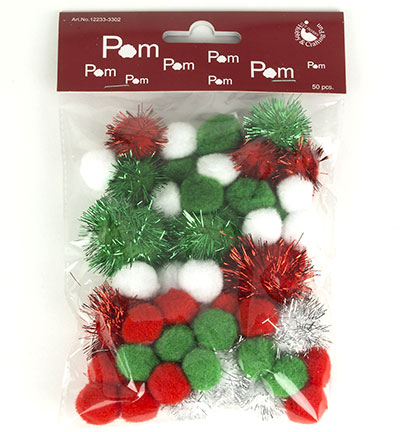 12233-3302 - Hobby Crafting Fun - Mix PomPom Set, Noël - Set