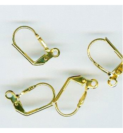 11808-4132 - Hobby Crafting Fun - Ear wire with open ring, Gold - Pendant