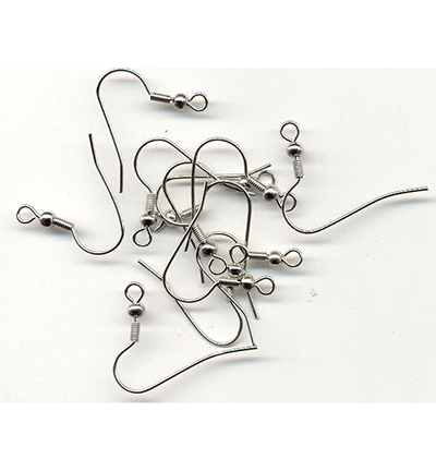 11808-1421 - Hobby Crafting Fun - Ear wire fish hook, Platinum - 