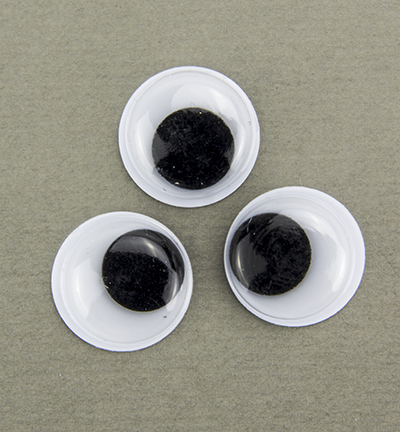 12219-1935 - Hobby Crafting Fun - Self-Adhesive Movable Eyes, round - Wobble eyes auto-adhésif
