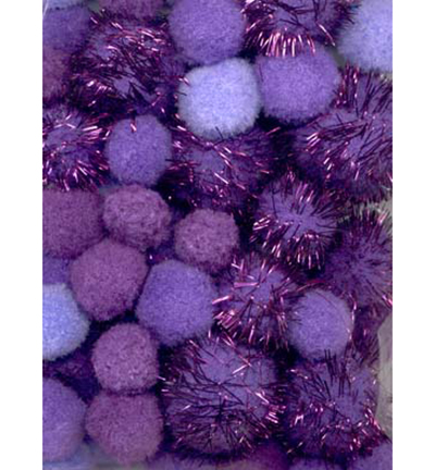 12233-3306 - Hobby Crafting Fun - Mix PomPom Set, Mauve - Set