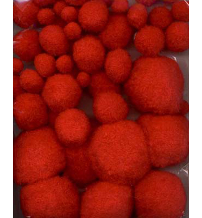 12233-3313 - Hobby Crafting Fun - Mix PomPom Set, Rouge - Set