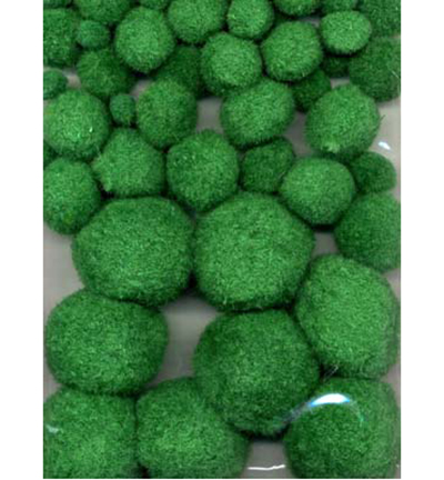 12233-3315 - Hobby Crafting Fun - Mix PomPom Set, Vert - Set