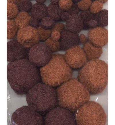 12233-3316 - Hobby Crafting Fun - Mix PomPom Set, teintes marron - Set