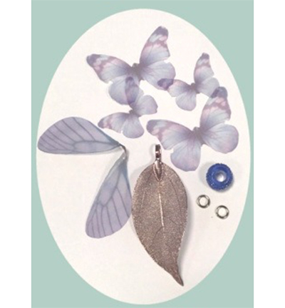 12448-4803 - Hobby Crafting Fun - Real Leaves & Organza Butterflies Set - Set feuille et papillon
