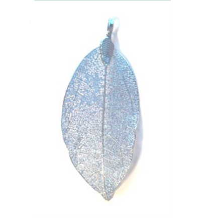 12452-5201 - Hobby Crafting Fun - Natural Leaf with Hanger, Blue - Natural Leaf with hanger
