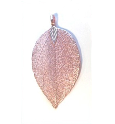 12452-5202 - Hobby Crafting Fun - Natural Leaf with Hanger, Pink - Natural Leaf with hanger