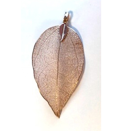 12452-5205 - Hobby Crafting Fun - Natural Leaf with Hanger, Rose Gold - Natural Leaf with hanger