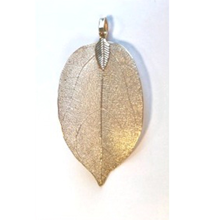 12452-5206 - Hobby Crafting Fun - Natural Leaf with Hanger, Gold - Natural Leaf with hanger