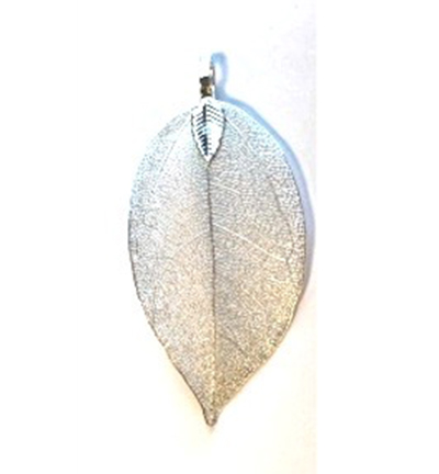 12452-5208 - Hobby Crafting Fun - Natural Leaf with Hanger, Silver - Natural Leaf with hanger