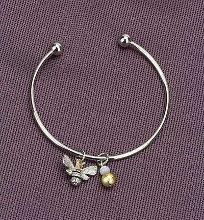 12415-1263 - Hobby Crafting Fun - Bracelet, queen bee & gold bead, organza bag - DIY set